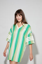 Dress Jody Tricot Italien Rayures Green