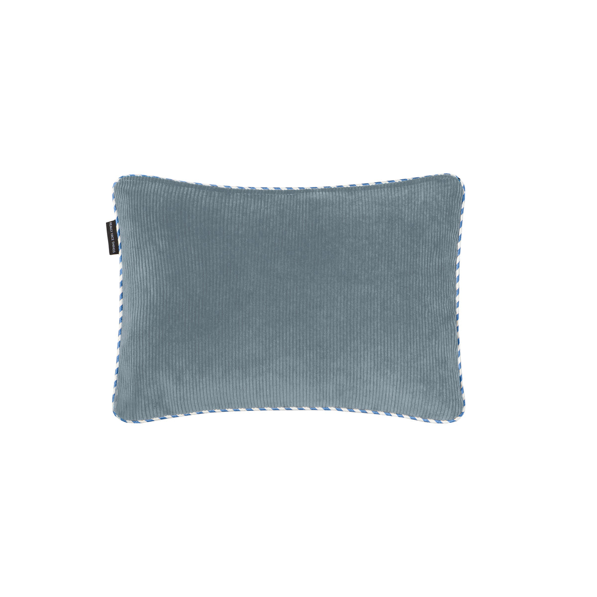 Coussin Double Face 50X35 En Velours Côtelé - Vert Et Bleu