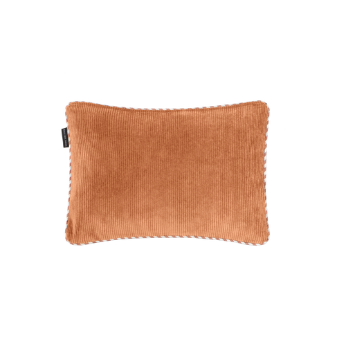 Coussin Double Face 50X35 En Velours Côtelé - Orange/Marine