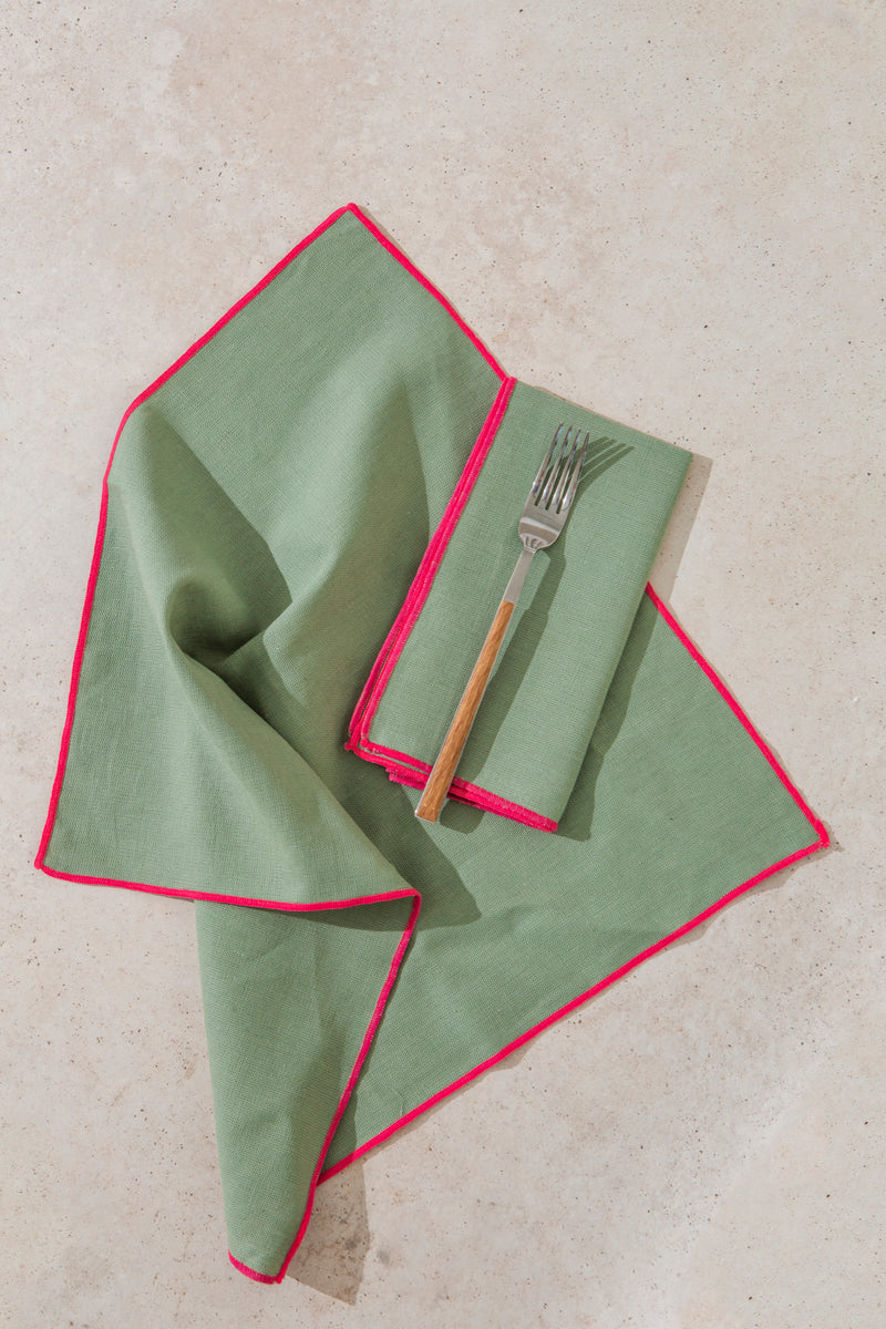 2 Sets De Table - Acqua/Fuchsia