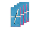 Set 4 Serviettes - Bleu/Fuchsia