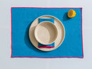 Set 4 Serviettes - Bleu/Fuchsia