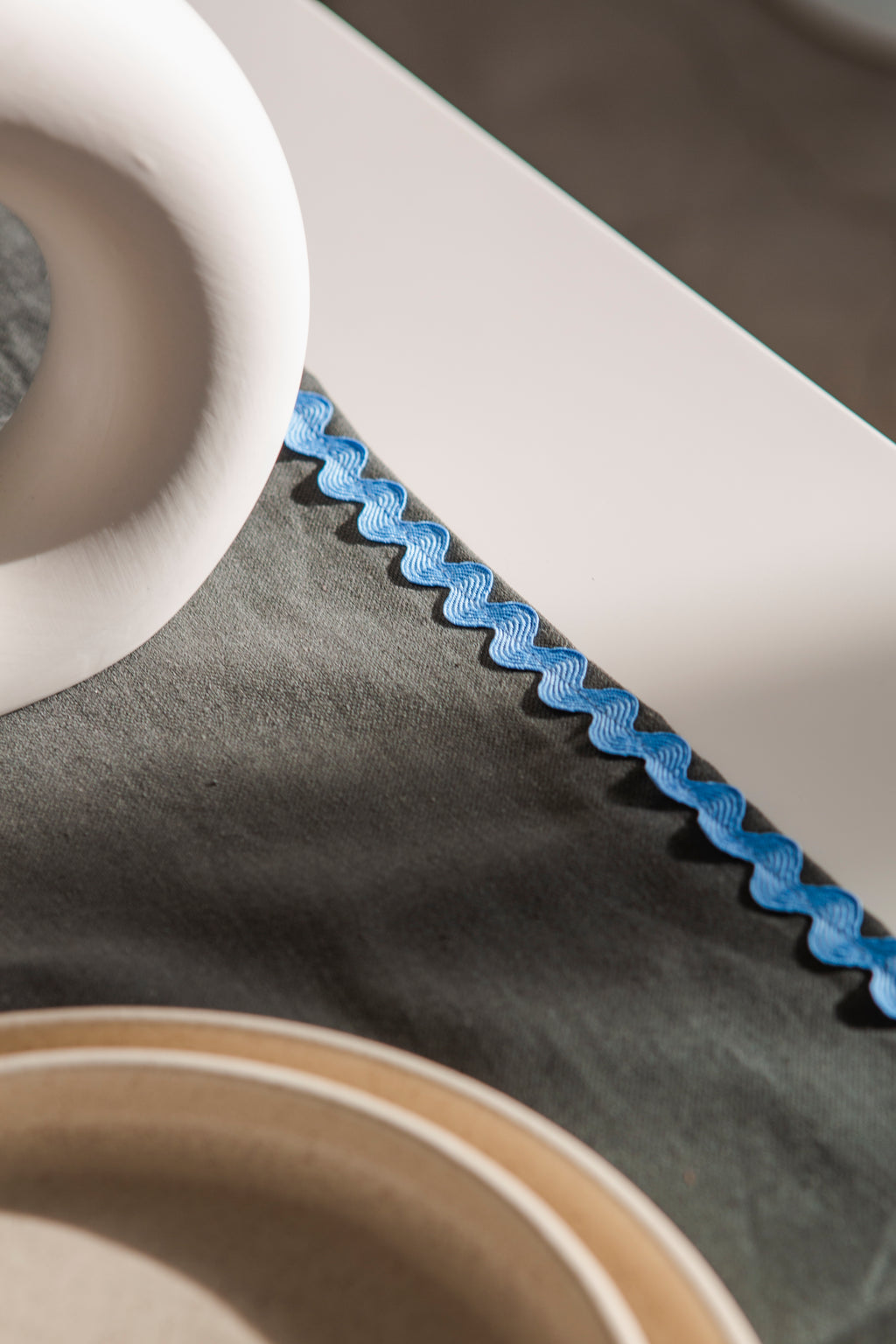 2 Sets De Table Wavy - Gris/Bleu
