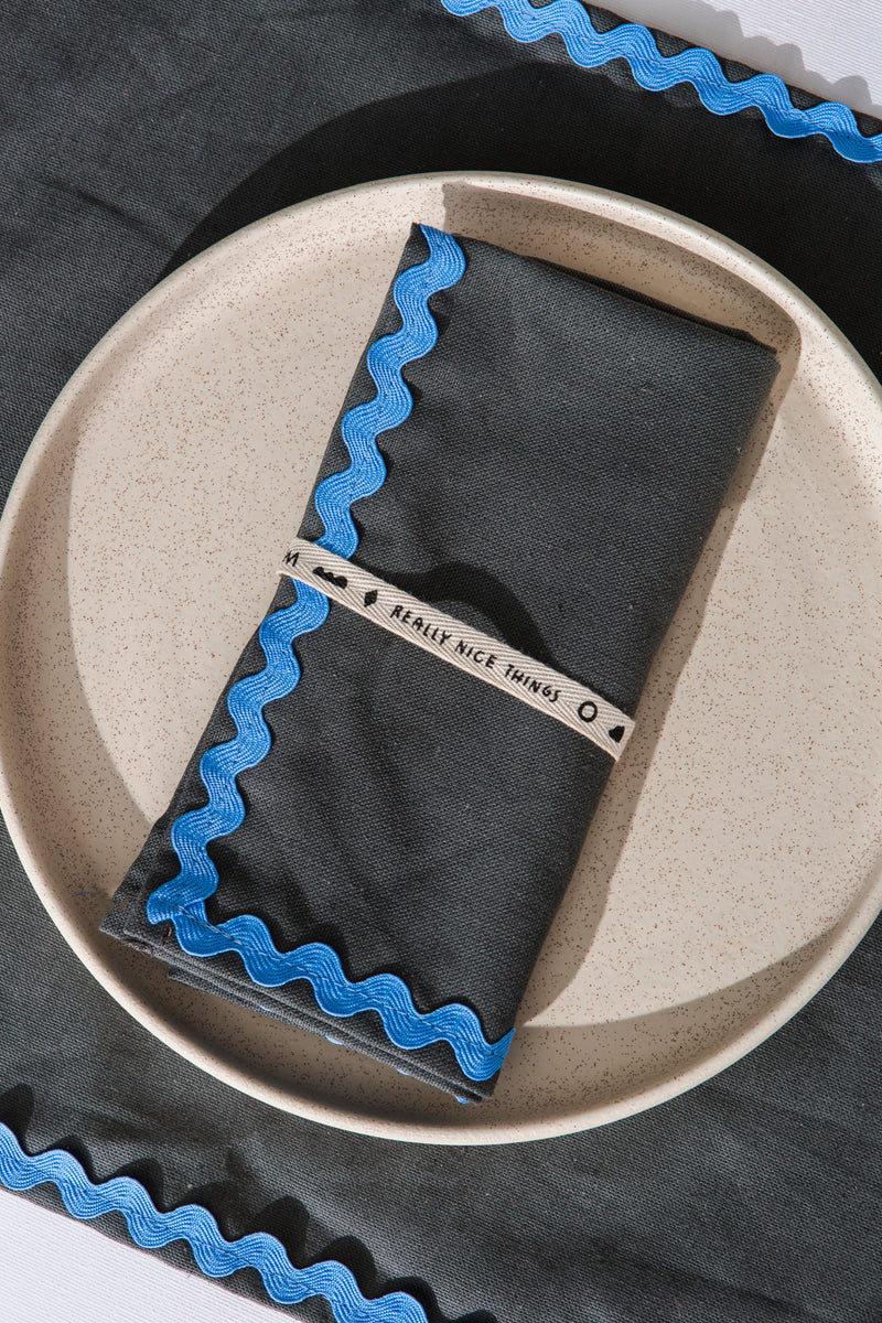 2 Sets De Table Wavy - Gris/Bleu