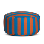 Striped Pouffe - Blue and Brown