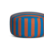 Striped Pouffe - Blue and Brown