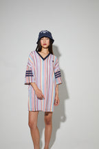 Dress Jody Tricot Italien Rayures Colorful