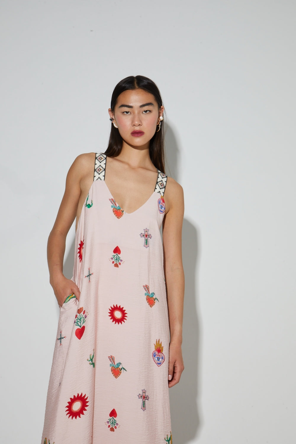 Maxi Dress Imprimé Madone Fabriqué Au Portugal