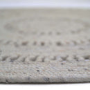 Tapis Laine Feutrée Rond Ajourée Bibek Gris M