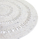 Tapis Laine Feutrée Rond Ajourée Bibek Naturel S