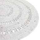 Tapis Laine Feutrée Rond Ajourée Bibek Naturel M