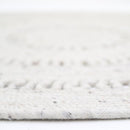 Tapis Laine Feutrée Rond Ajourée Bibek Naturel M