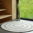 Tapis Laine Feutrée Rond Ajourée Bibek Naturel M