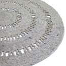 Tapis Laine Feutrée Rond Ajourée Bibek Gris S