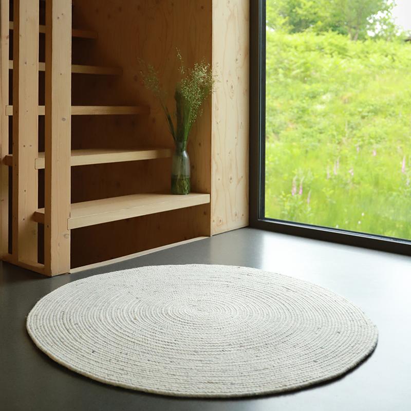 Tapis Rond Laine Feutrée Neethu Naturel M