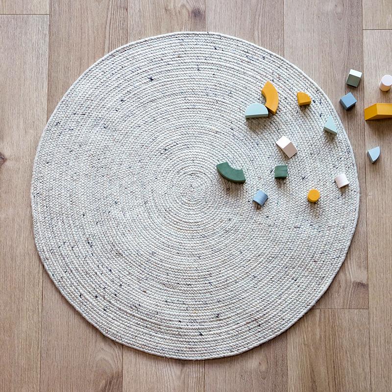 Tapis Rond Laine Feutrée Neethu Naturel M