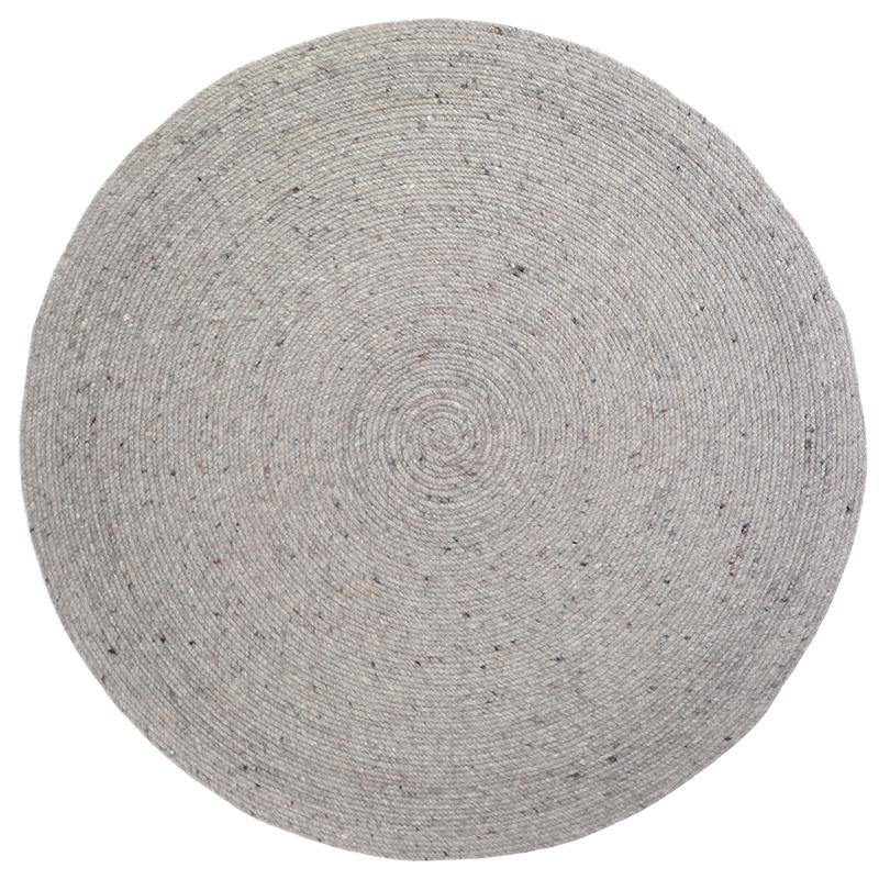 Tapis Rond Laine Feutrée Neethu Gris L