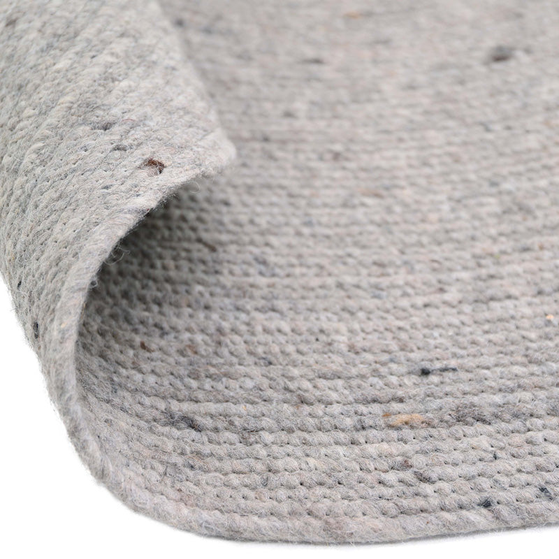 Tapis Rond Laine Feutrée Neethu Gris M