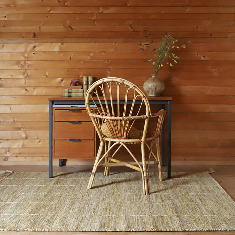 Tapis Laine Contemporain Lhena Jaune Brun L