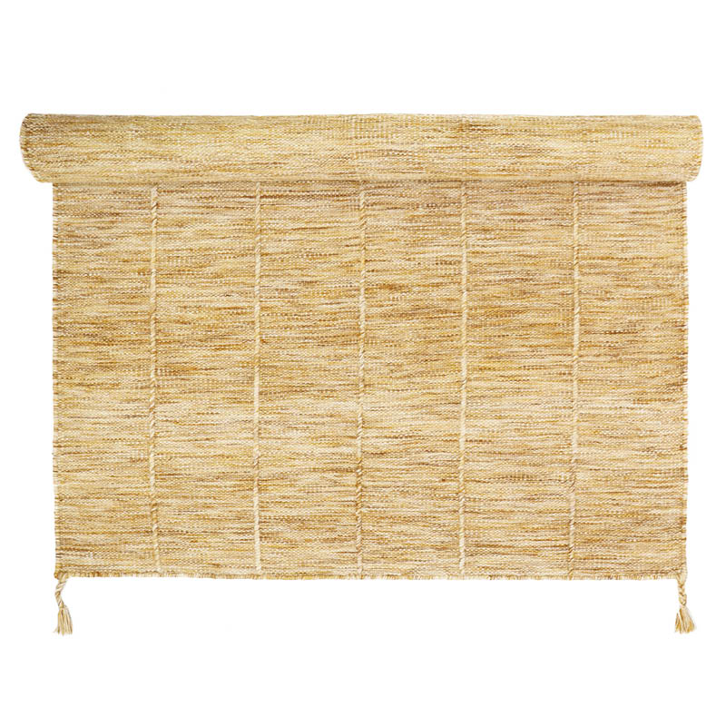 Tapis Laine Contemporain Lhena Jaune Brun L
