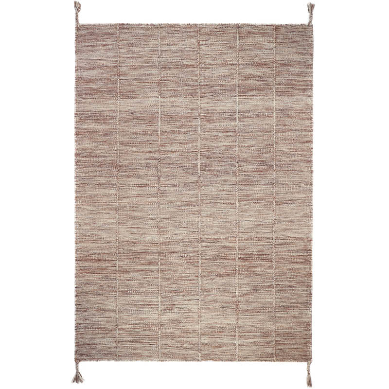 Tapis Laine Contemporain Lhena Brun Rose S