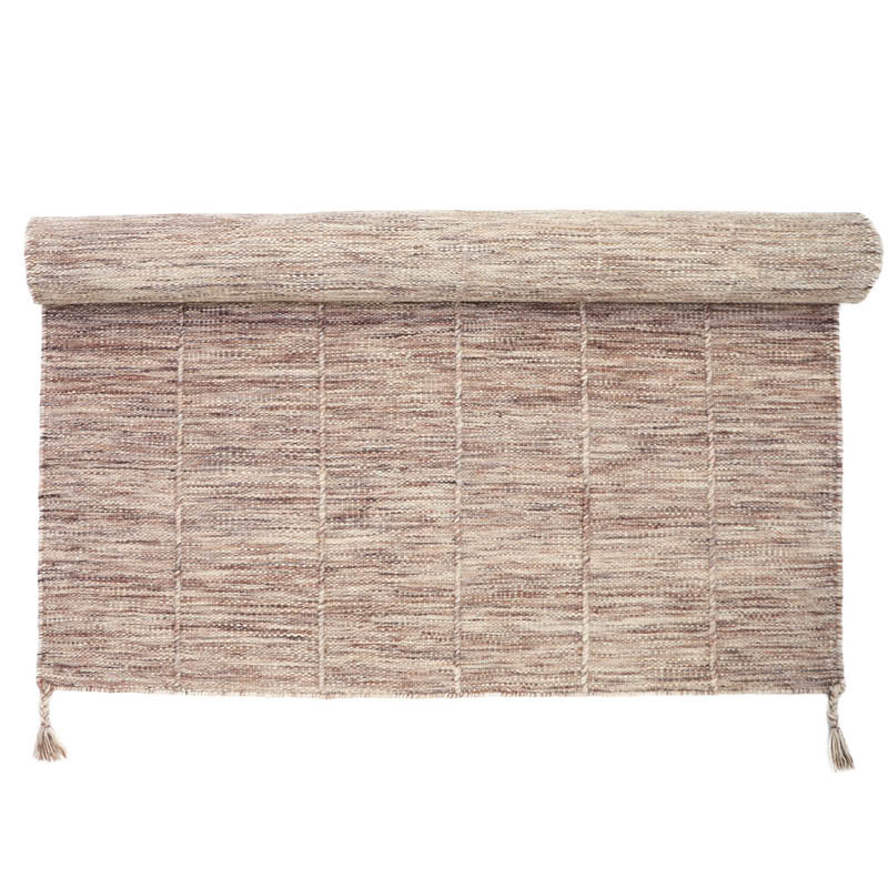 Tapis Laine Contemporain Lhena Brun Rose M