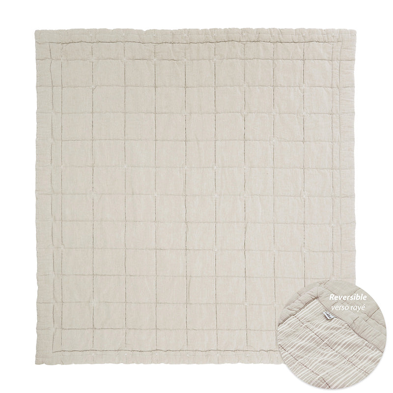 Couverture Bébé Coton Lavé Réversible Anna Sable Lave