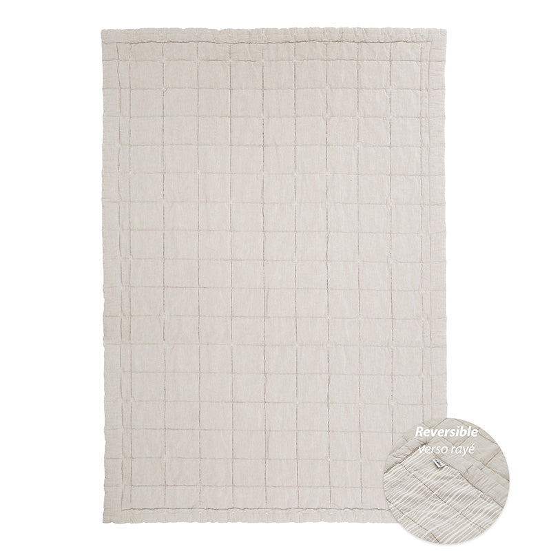 Couverture Enfant Coton Lavé Réversible Anna Sable M