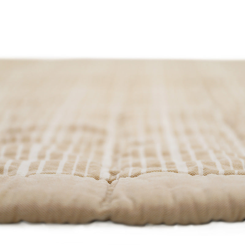 Couverture Bébé Coton Lavé Réversible Anna Caramel