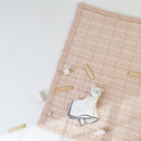 Couverture Bébé Coton Lavé Réversible Anna Terracotta