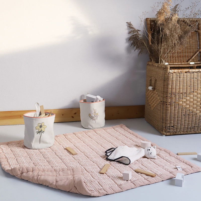 Couverture Bébé Coton Lavé Réversible Anna Terracotta