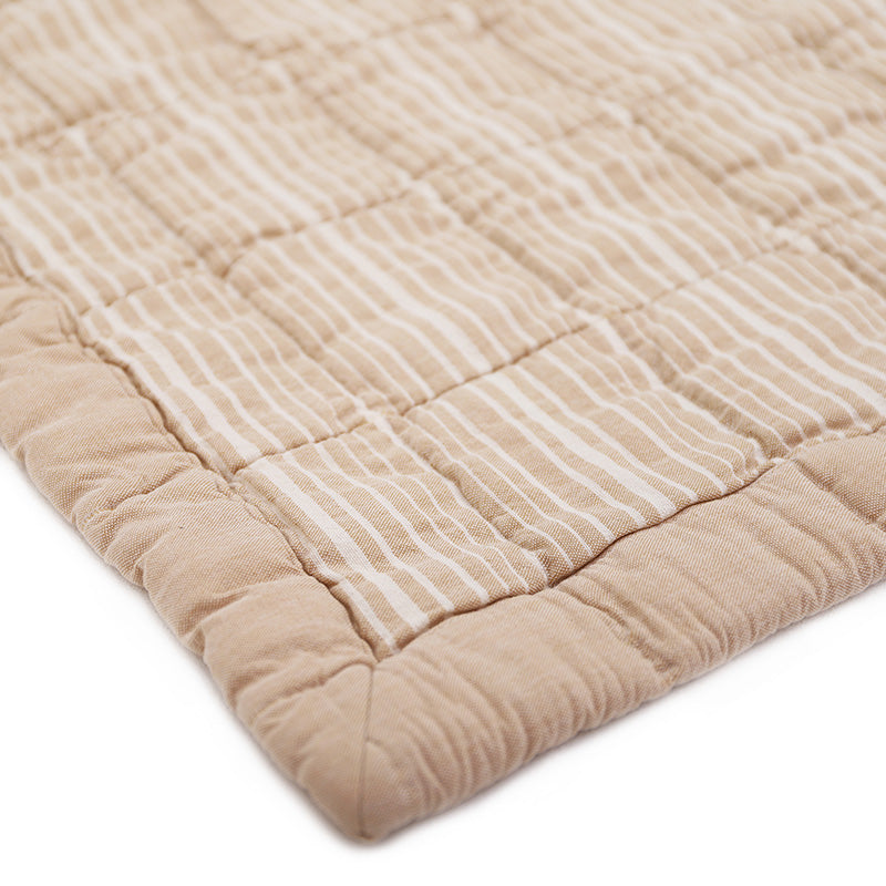 Couverture Bébé Coton Lavé Réversible Anna Terracotta