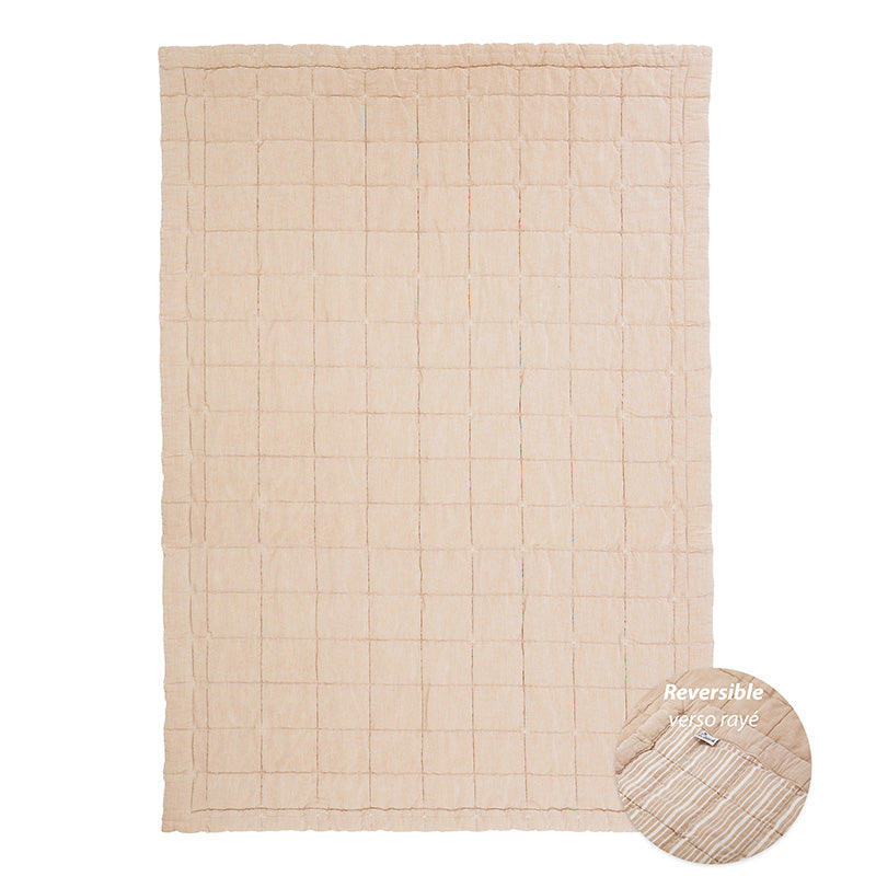Couverture Enfant Coton Lavé Réversible Anna Terracotta M