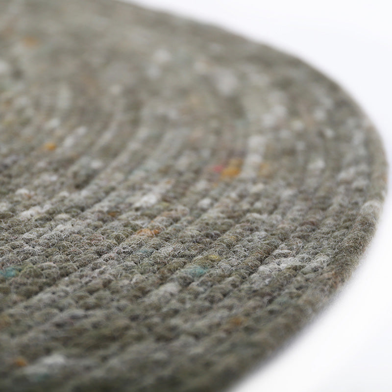 Tapis Rond Laine Feutrée Neethu Olive M