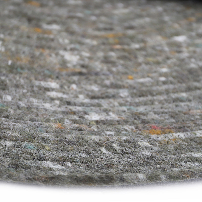Tapis Rond Laine Feutrée Neethu Olive S