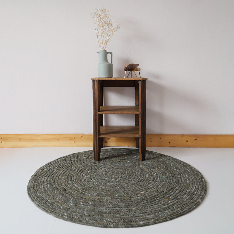 Tapis Rond Laine Feutrée Neethu Olive M