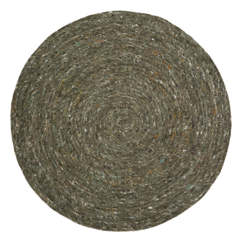Tapis Rond Laine Feutrée Neethu Olive S