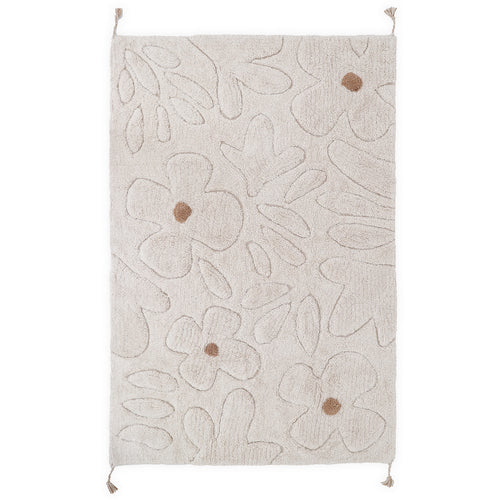 Tapis Gentle Flora - Raw White - Beige
