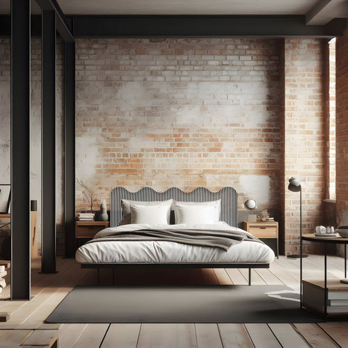 Tête De Lit Capitonnée Ondulée L - Rayures