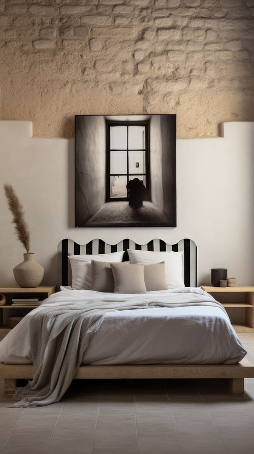 Tête De Lit Capitonnée Ondulée XL - Rayures