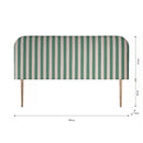 Eddie Headboard Upholstered in Velvet - Green and Pink Stripes