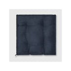 Gustav Square Cushion in Ribbed Velvet - Navy