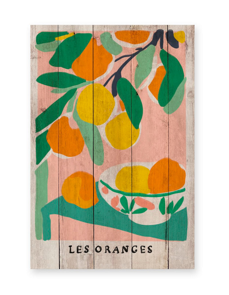 Tableau En Bois - Oranges