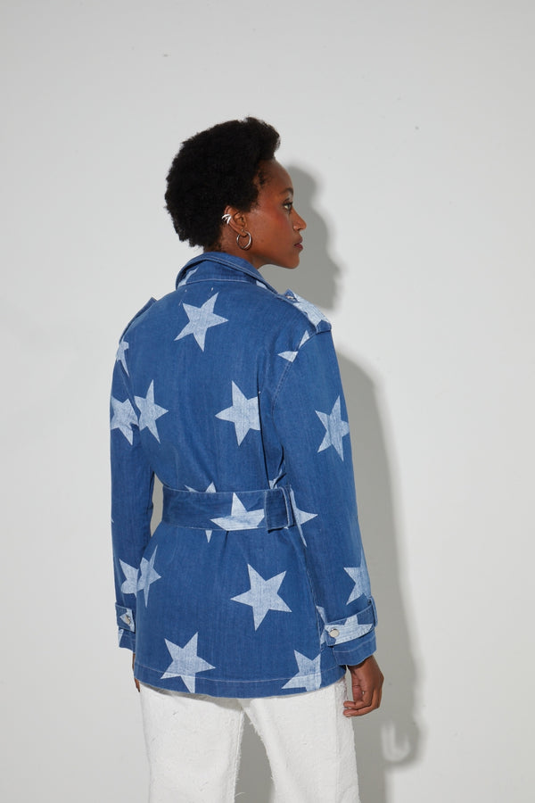 Wally Esprit Workwear Jacket, Star Print Made In Italy