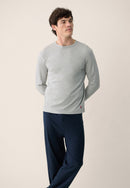 T-Shirt Homme Gris À Manches Longues En Coton - Superbe Gris