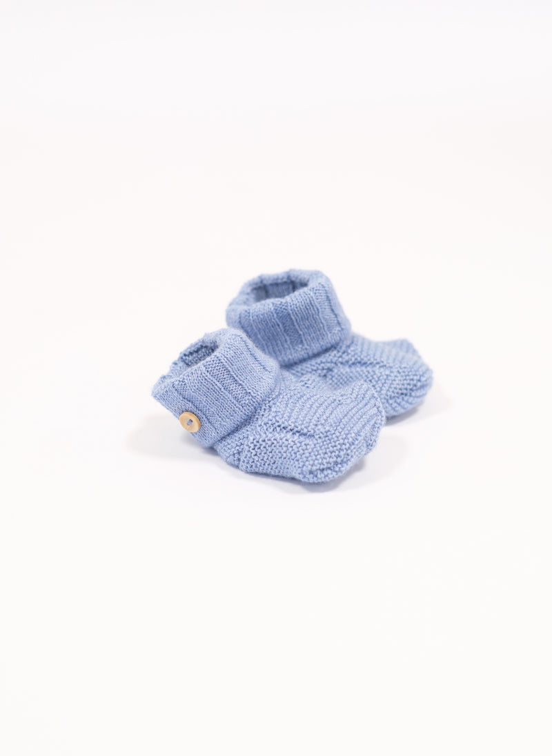 Chaussons En Laine Mélangée - Bleu Clair