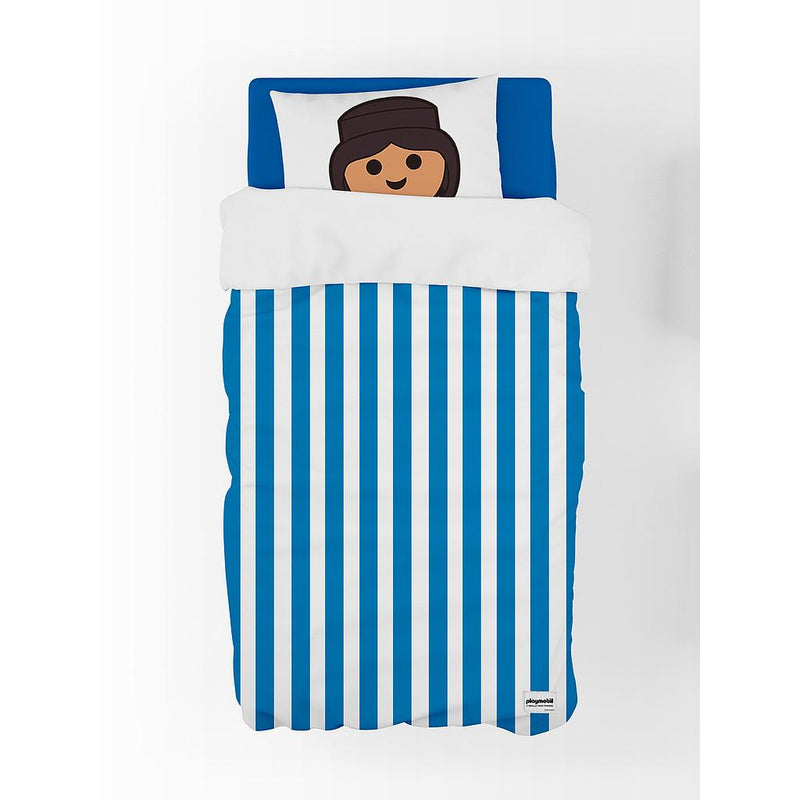 Playmobil Striped Children's Bedding Set - Blue