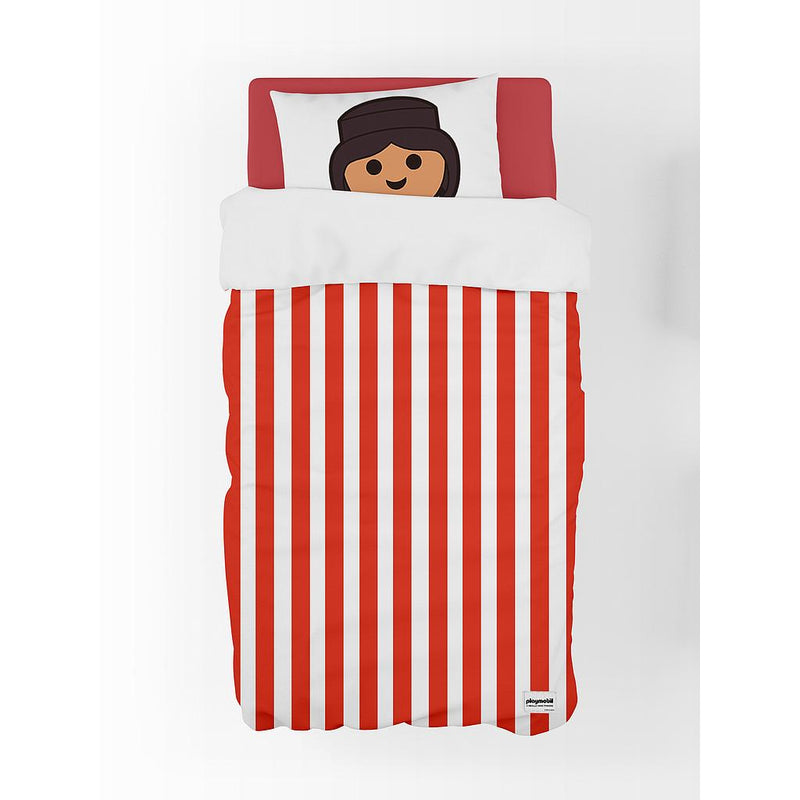 Playmobil Striped Children's Bedding Set - Red