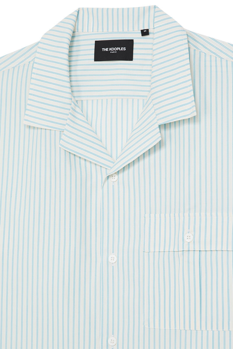The Kooples - Chemise Ecru Et Turquoise - Homme
