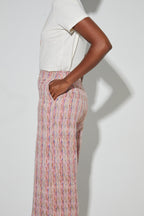 Pantalon Charlie Tissage Echo Rose Fabriqué En Italie
